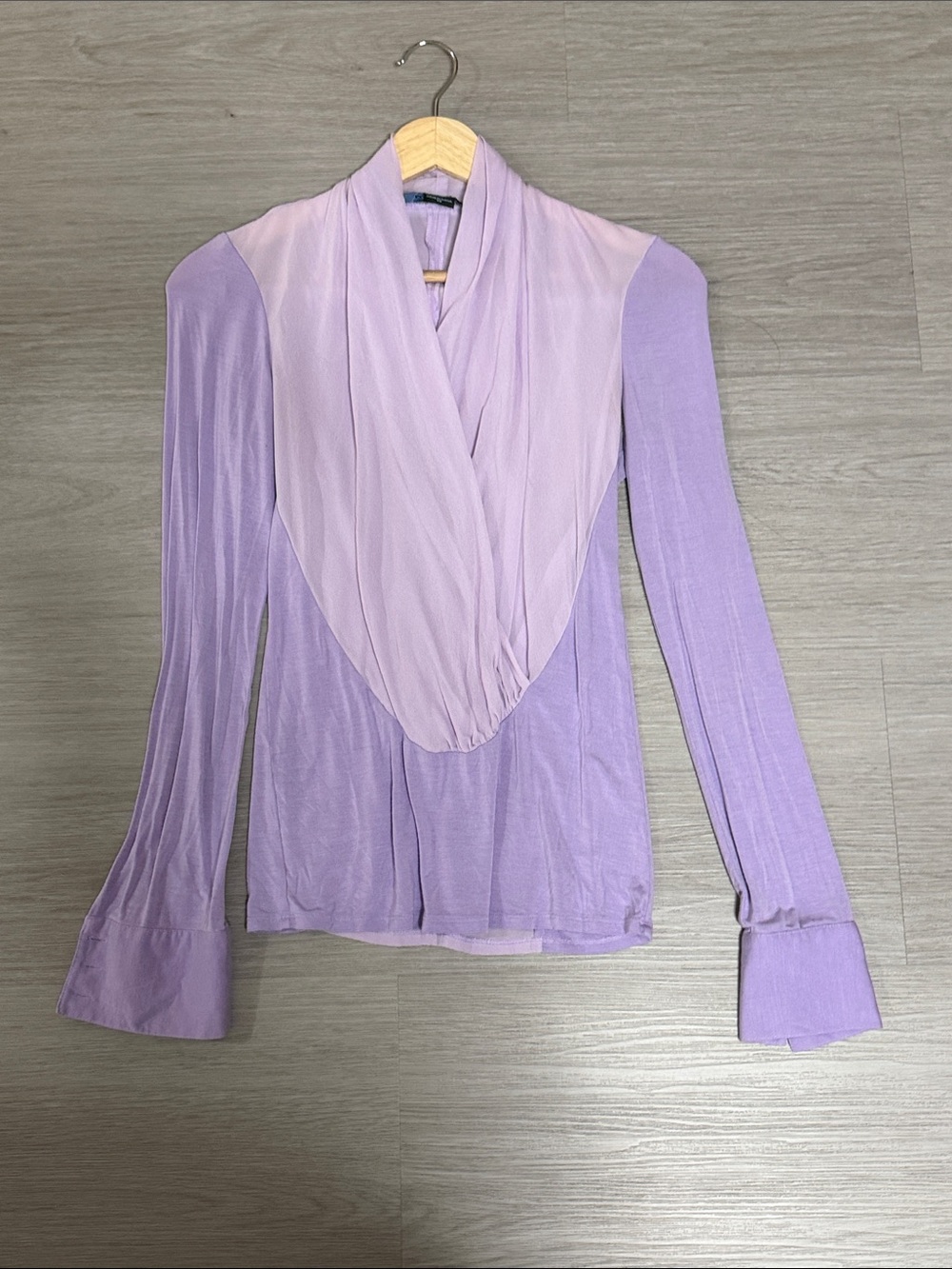 Marciano Lavender Layered Draped Long-Sleeve Top
